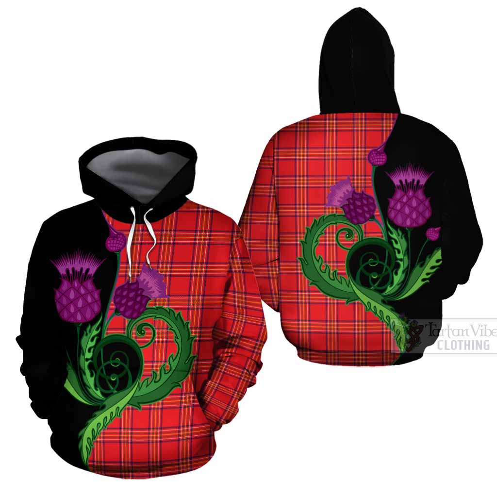 Burnett Tartan Cotton Hoodie Traditional Scottish Thistle
