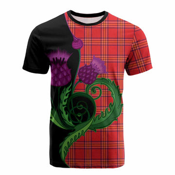 Burnett Tartan Cotton T-shirt Traditional Scottish Thistle