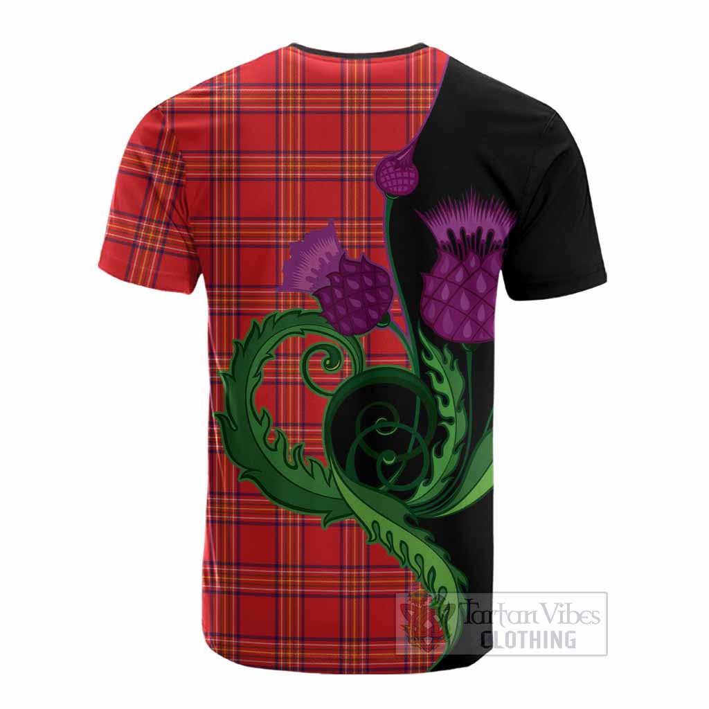 Burnett Tartan Cotton T-shirt Traditional Scottish Thistle