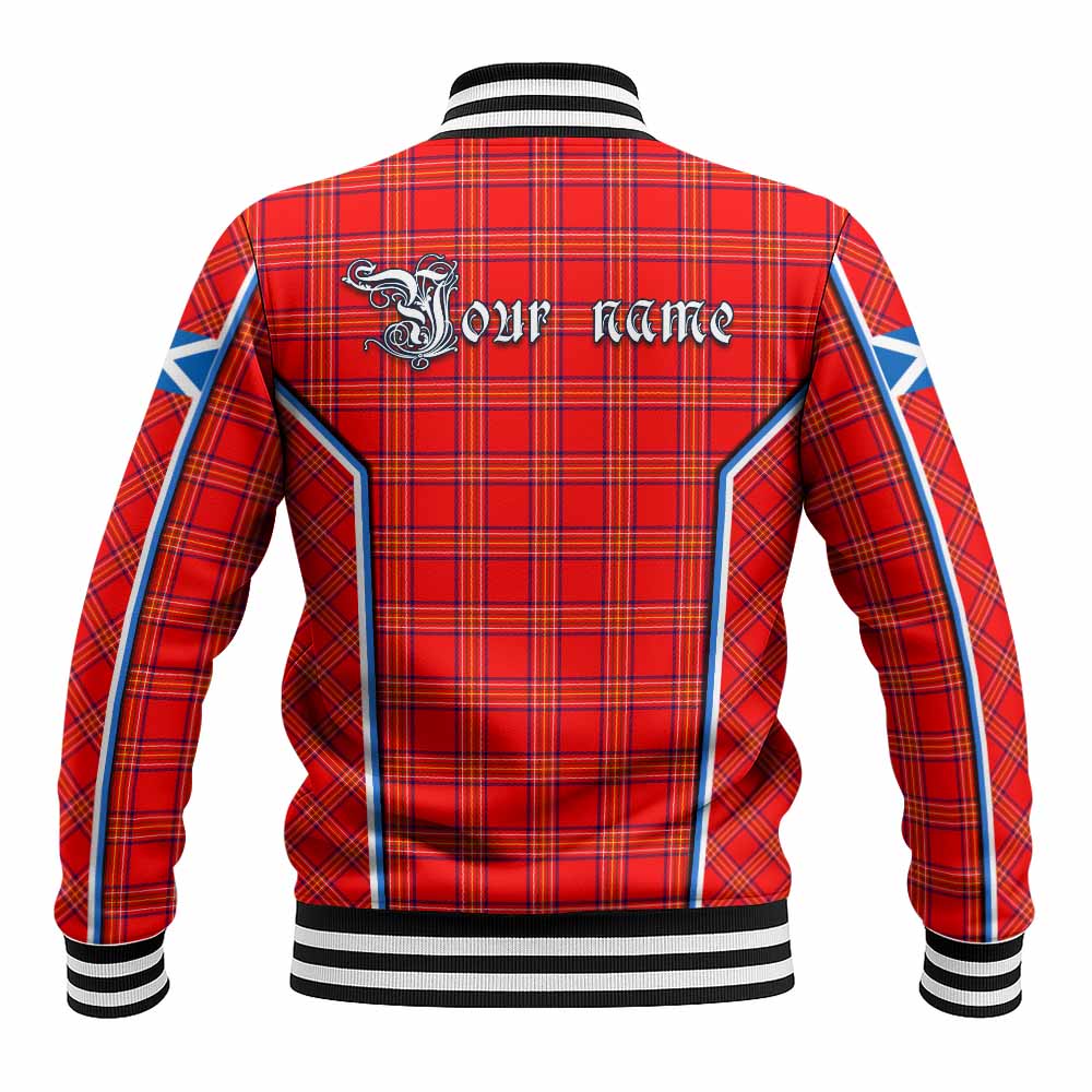 Burnett Tartan Crest Baseball Jacket Scotland Coat of Arm Flag Style - Tartan Vibes Clothing