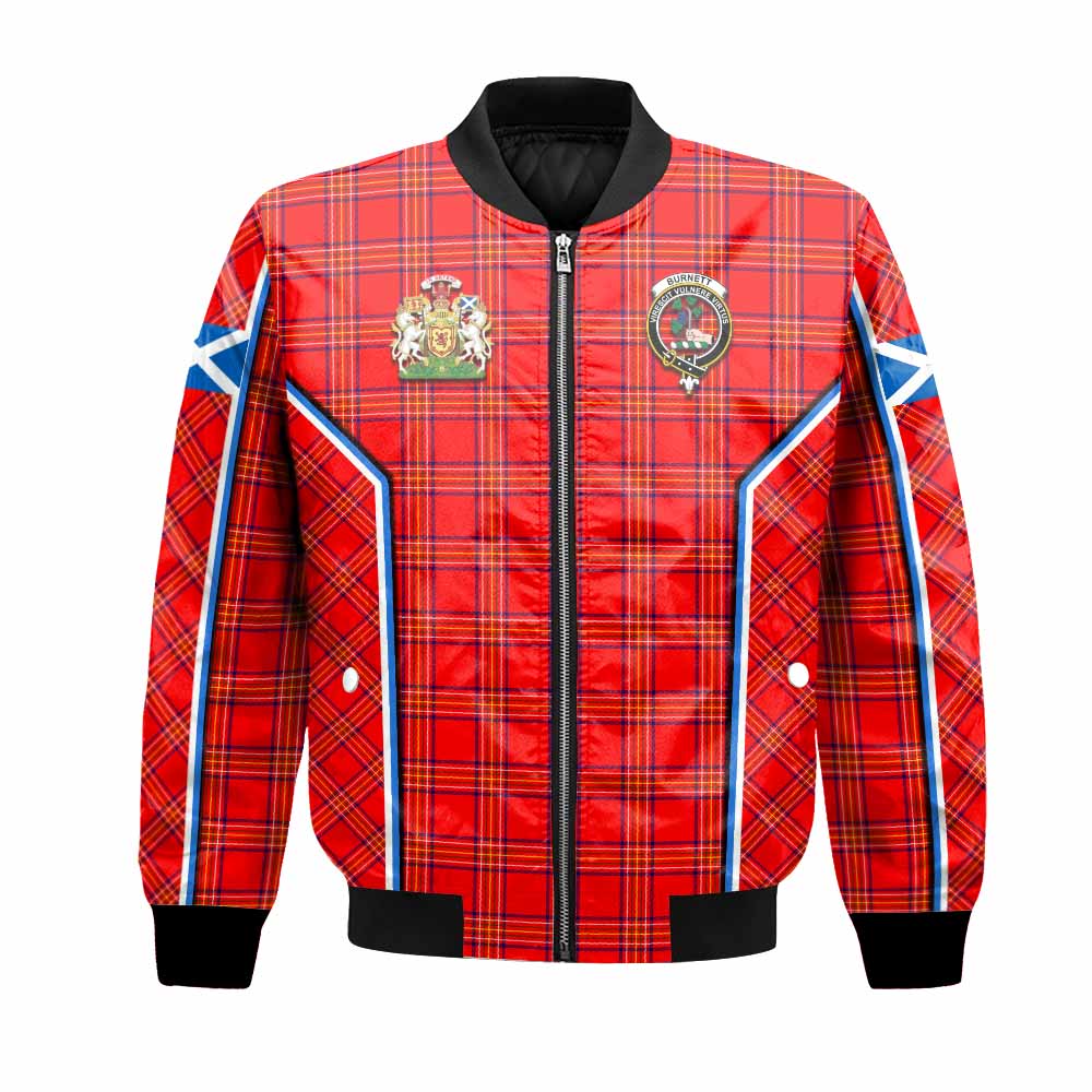 Burnett Tartan Crest Bomber Jacket Scotland Coat of Arm Flag Style - Tartan Vibes Clothing