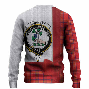 Burnett Tartan Crest Christmas Christmas Ugly Sweater Highland Cow Bagpipes Coquette Bow Style
