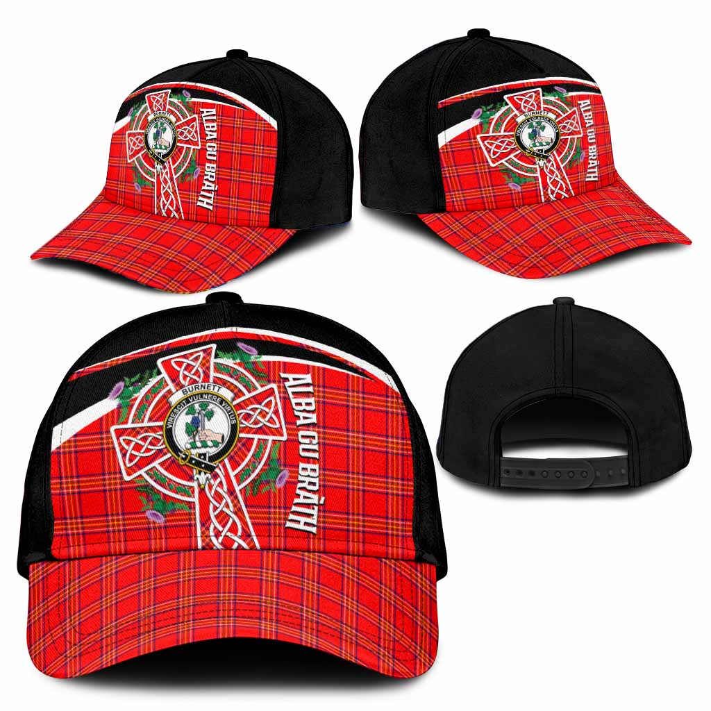 Burnett Tartan Crest Classic Cap Scottish Thistle Celtic Cross Alba Gu Brath