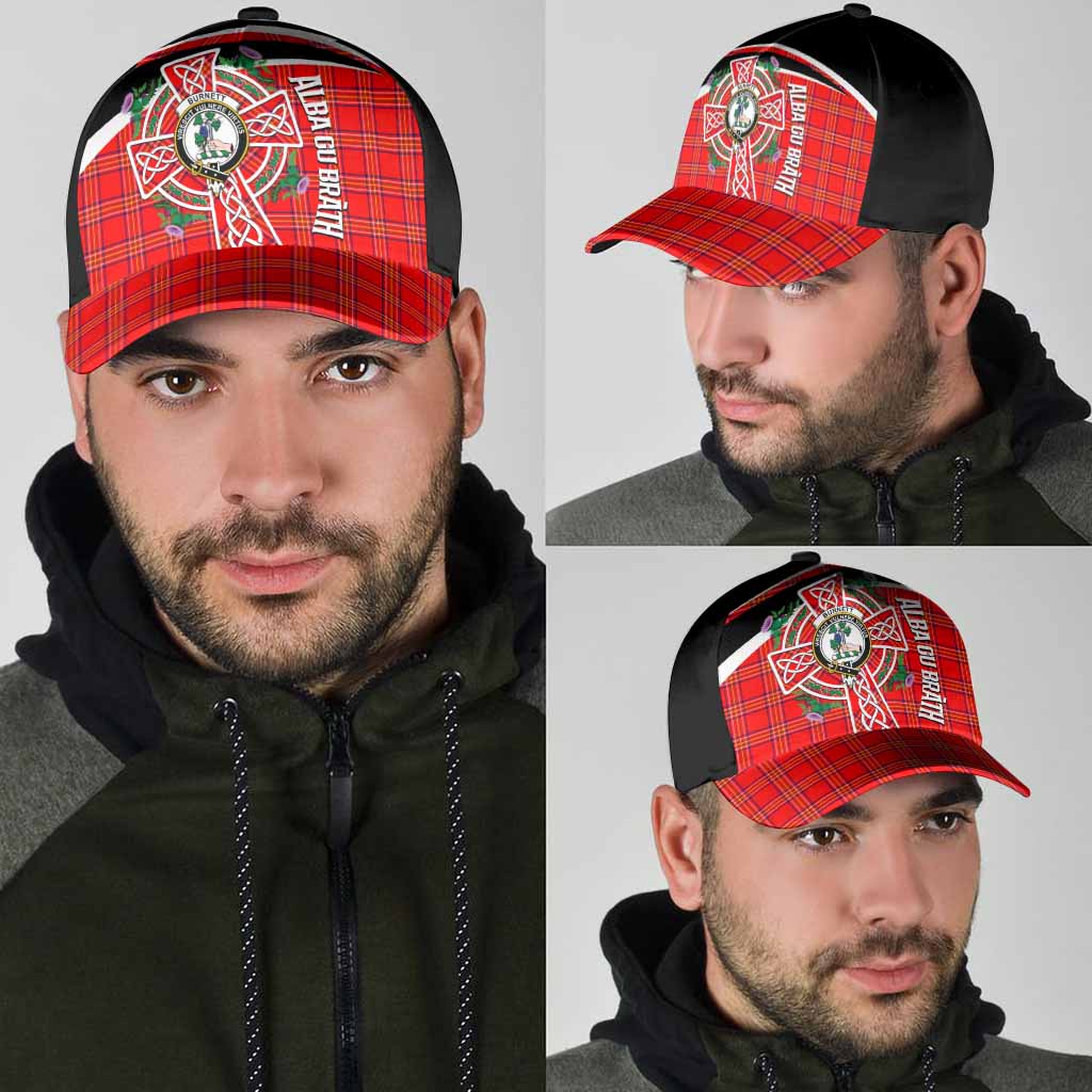 Burnett Tartan Crest Classic Cap Scottish Thistle Celtic Cross Alba Gu Brath