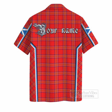 Burnett Tartan Crest Hawaiian Shirt Scotland Coat of Arm Flag Style