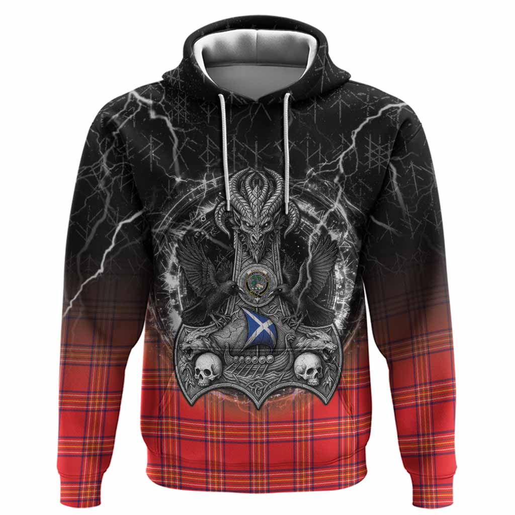 Burnett Tartan Crest Hoodie Celtic Odin's Raven Legacy