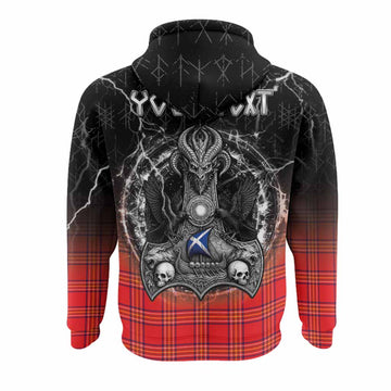 Burnett Tartan Crest Hoodie Celtic Odin's Raven Legacy