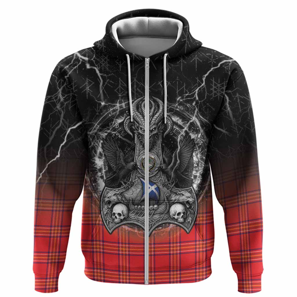 Burnett Tartan Crest Hoodie Celtic Odin's Raven Legacy