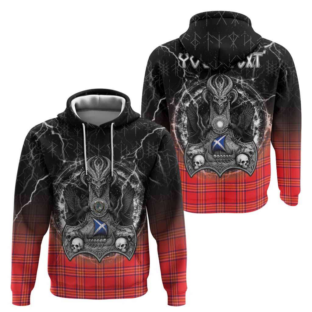 Burnett Tartan Crest Hoodie Celtic Odin's Raven Legacy