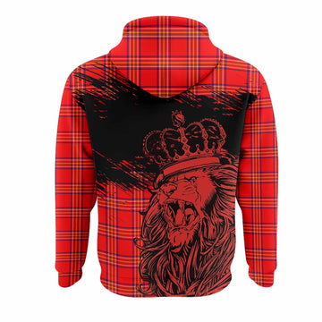 Burnett Tartan Crest Hoodie Crowned Lion Heritage Style