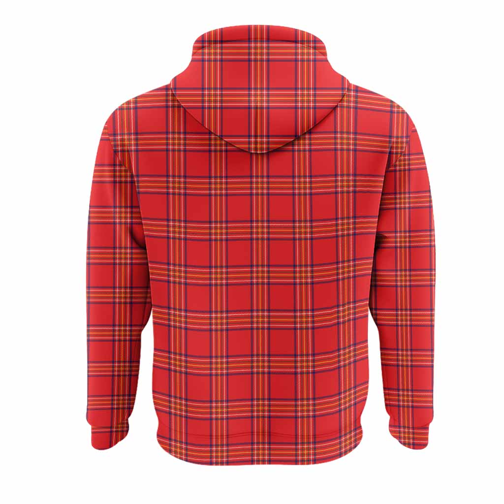 Burnett Tartan Crest Hoodie Ferocious Lion Style