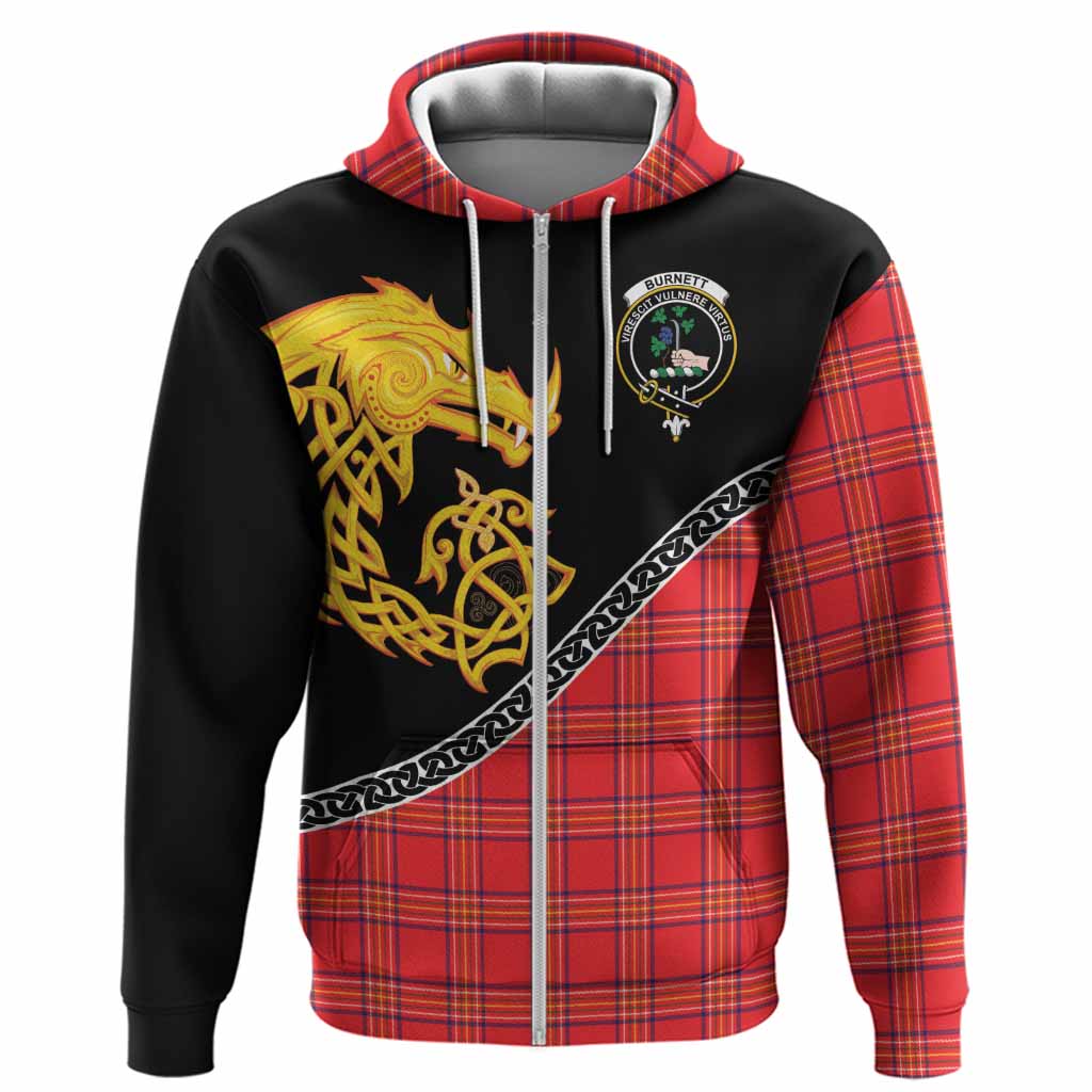 Burnett Tartan Crest Hoodie Legendary Dragon Knot Half Style
