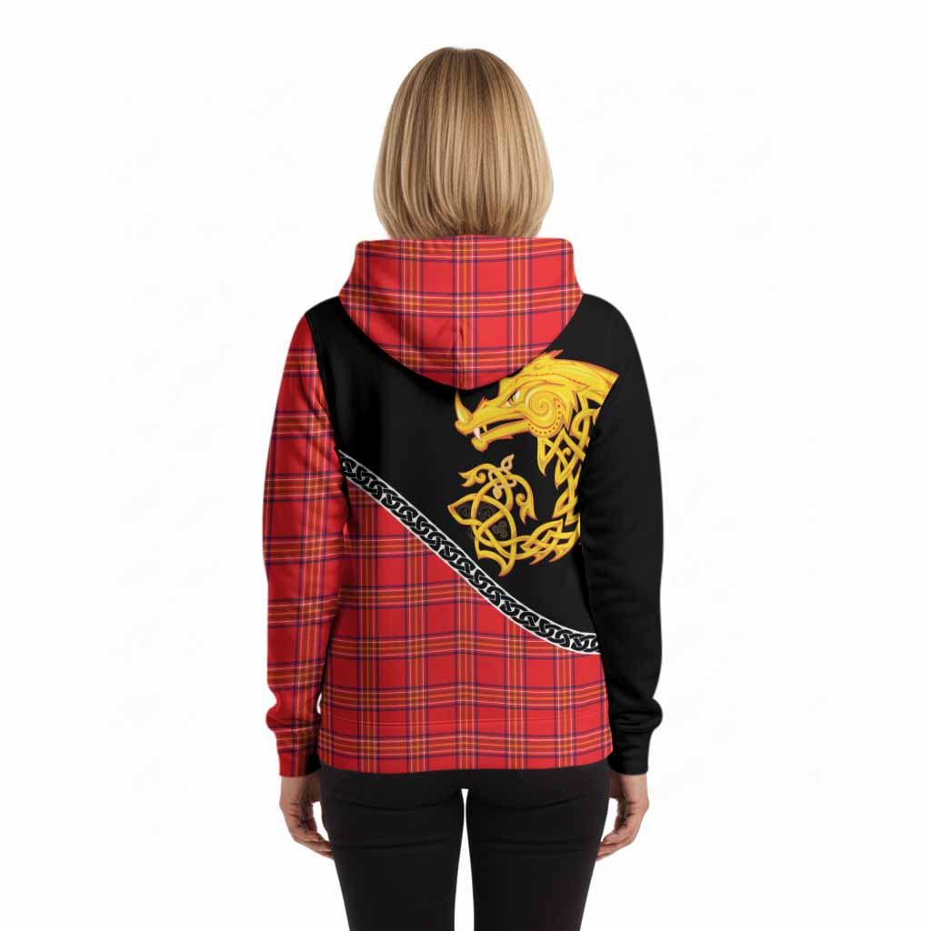 Burnett Tartan Crest Hoodie Legendary Dragon Knot Half Style