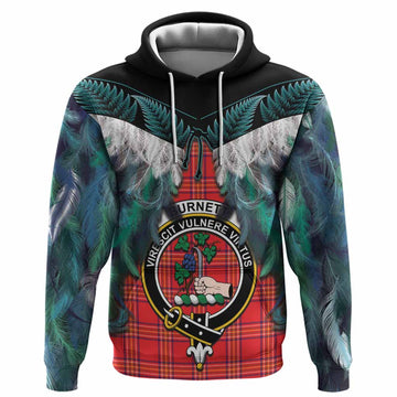 Burnett Tartan Crest Hoodie New Zealand Maori Korowai Cloak