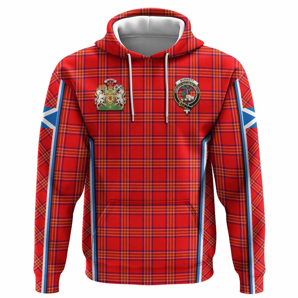 Burnett Tartan Crest Hoodie Scotland Coat of Arm Flag Style - Tartan Vibes Clothing