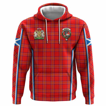 Burnett Tartan Crest Hoodie Scotland Coat of Arm Flag Style - Tartan Vibes Clothing