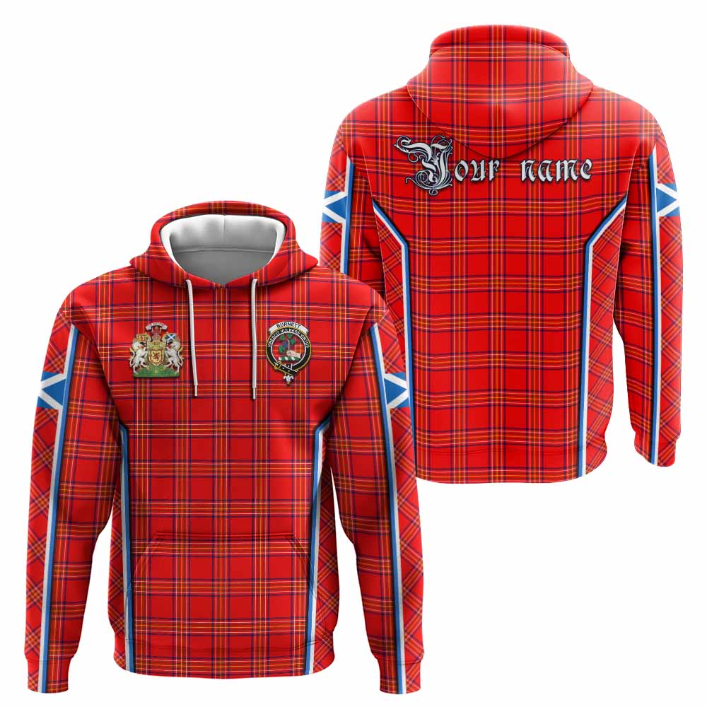 Burnett Tartan Crest Hoodie Scotland Coat of Arm Flag Style - Tartan Vibes Clothing