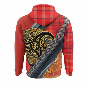 Burnett Tartan Crest Hoodie Scottish Triskele Celtic