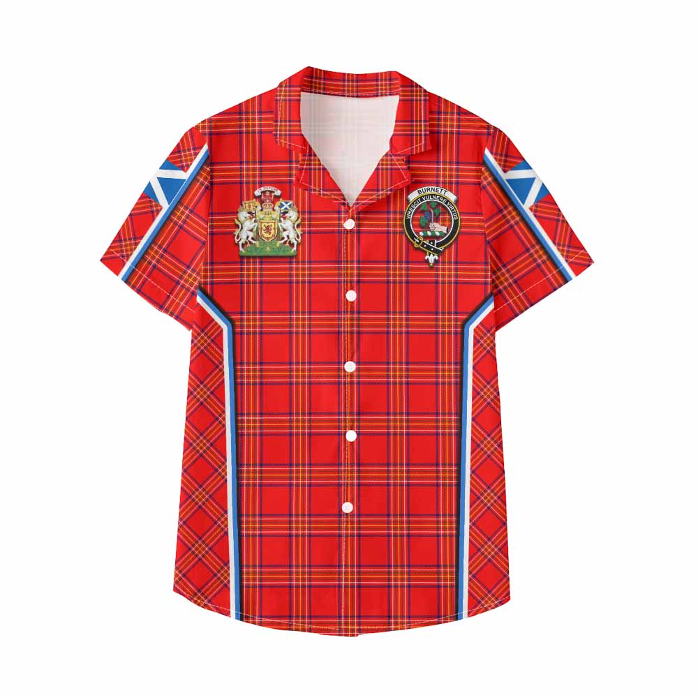 Burnett Tartan Crest Kid Hawaiian Shirt Scotland Coat of Arm Flag Style - Tartan Vibes Clothing