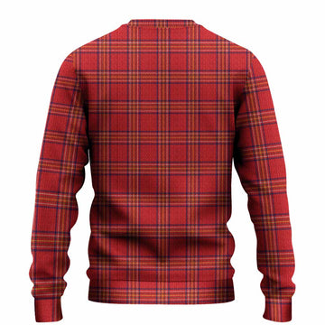 Burnett Tartan Crest Knitted Sweater Ferocious Lion Style