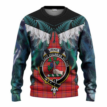 Burnett Tartan Crest Knitted Sweater New Zealand Maori Korowai Cloak
