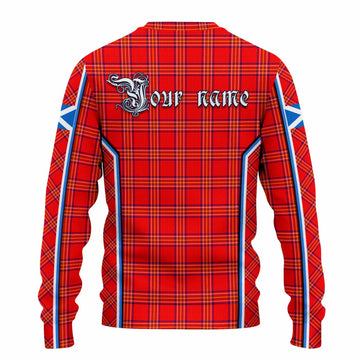Burnett Tartan Crest Knitted Sweater Scotland Coat of Arm Flag Style - Tartan Vibes Clothing