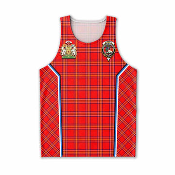 Burnett Tartan Crest Men Tank Top Scotland Coat of Arm Flag Style