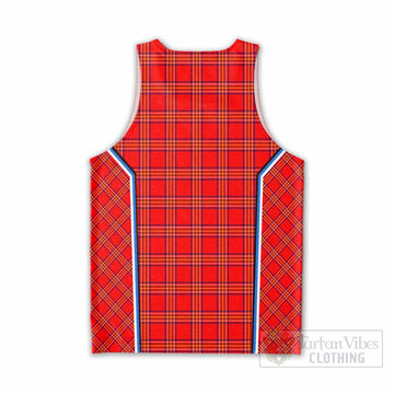 Burnett Tartan Crest Men Tank Top Scotland Coat of Arm Flag Style