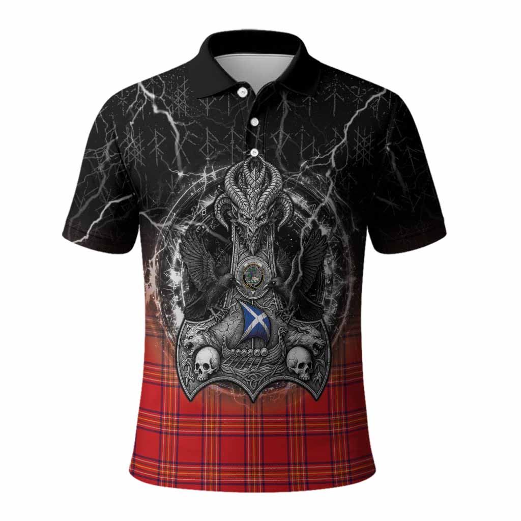 Burnett Tartan Crest Polo Shirt Celtic Odin's Raven Legacy