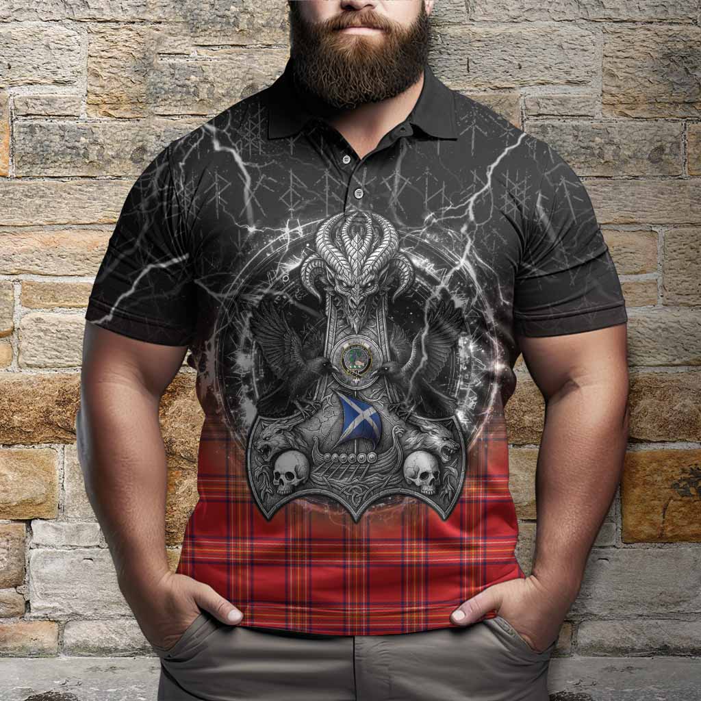 Burnett Tartan Crest Polo Shirt Celtic Odin's Raven Legacy