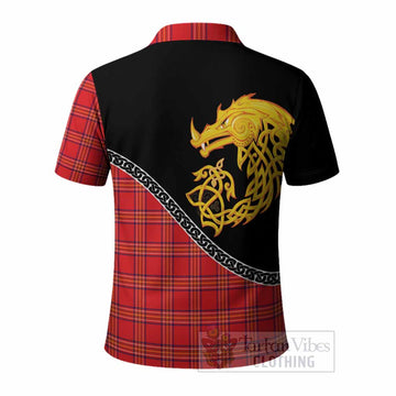 Burnett Tartan Crest Polo Shirt Legendary Dragon Knot Half Style