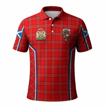 Burnett Tartan Crest Polo Shirt Scotland Coat of Arm Flag Style - Tartan Vibes Clothing