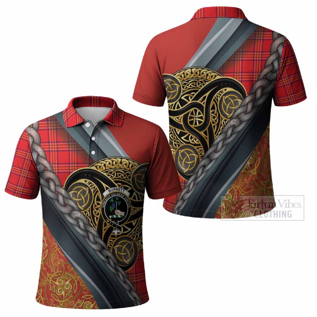 Burnett Tartan Crest Polo Shirt Scottish Triskele Celtic