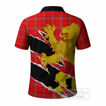 Burnett Tartan Crest Scottish Polo Shirt Heraldic Golden Lion
