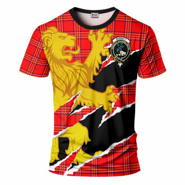 Burnett Tartan Crest Scottish T-Shirt Heraldic Golden Lion