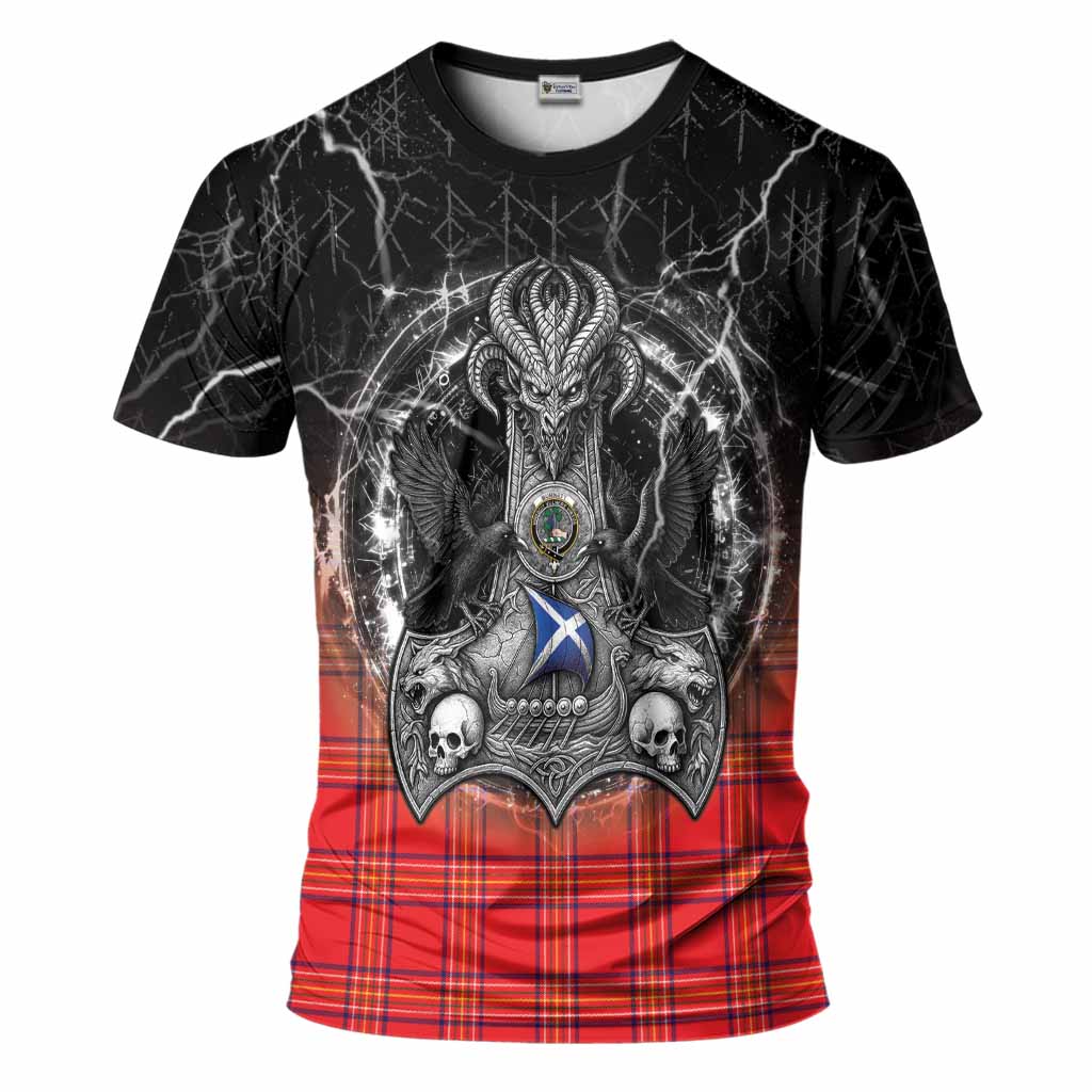 Burnett Tartan Crest T-Shirt Celtic Odin's Raven Legacy