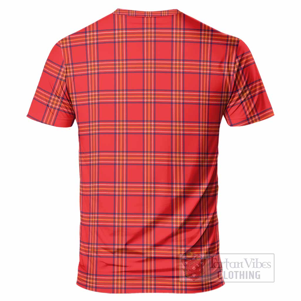 Burnett Tartan Crest T-Shirt Ferocious Lion Style