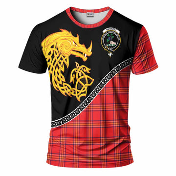Burnett Tartan Crest T-Shirt Legendary Dragon Knot Half Style