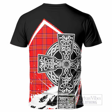 Burnett Tartan Crest T-Shirt Scottish Celtic Cross Heritage