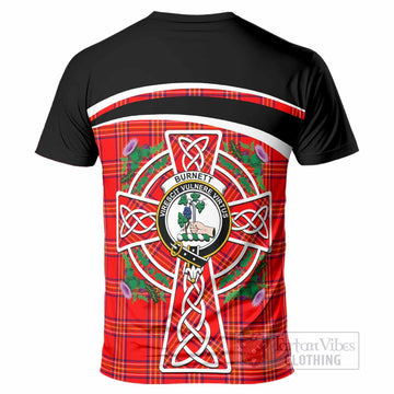 Burnett Tartan Crest T-Shirt Scottish Thistle Celtic Cross Alba Gu Brath