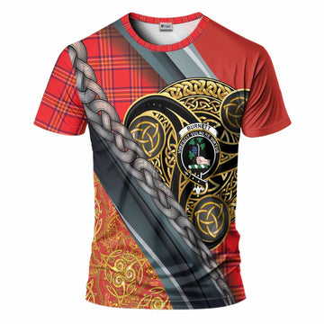 Burnett Tartan Crest T-Shirt Scottish Triskele Celtic