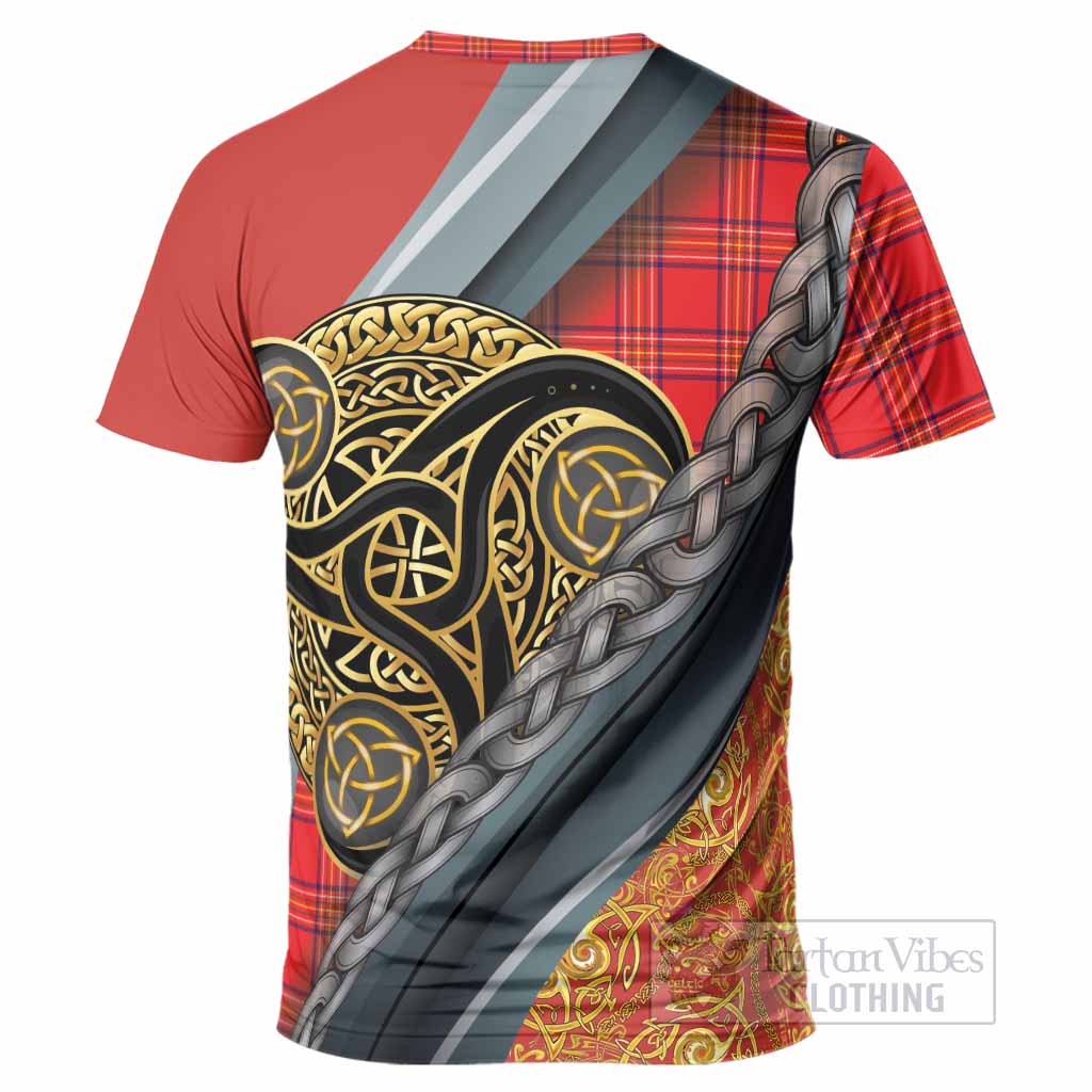 Burnett Tartan Crest T-Shirt Scottish Triskele Celtic