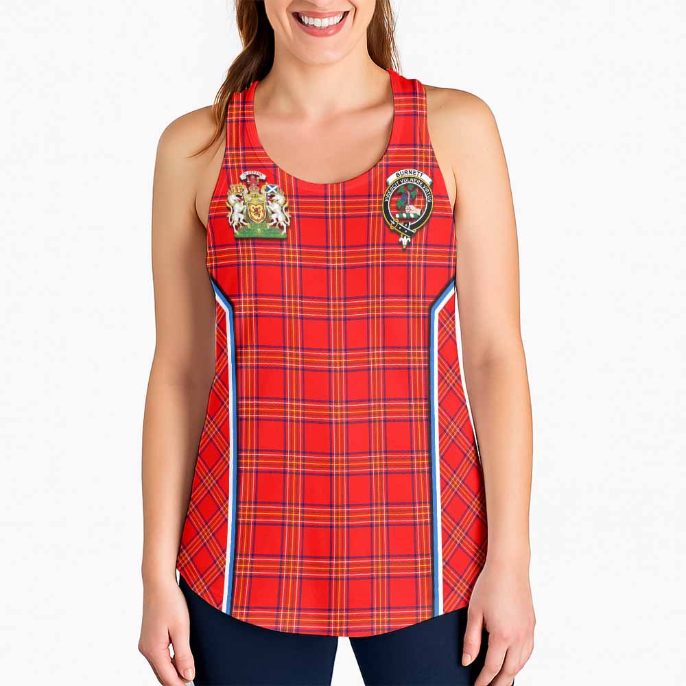 Burnett Tartan Crest Women Racerback Tanks Scotland Coat of Arm Flag Style - Tartan Vibes Clothing