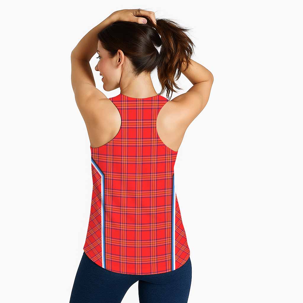 Burnett Tartan Crest Women Racerback Tanks Scotland Coat of Arm Flag Style - Tartan Vibes Clothing