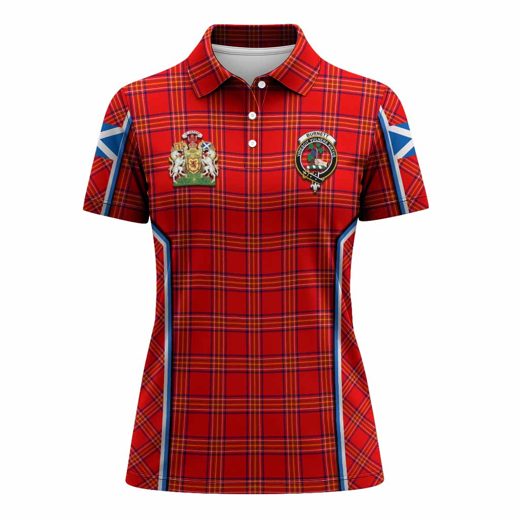 Burnett Tartan Crest Women's Polo Shirt Scotland Coat of Arm Flag Style - Tartan Vibes Clothing