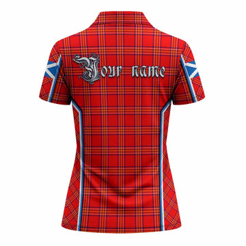 Burnett Tartan Crest Women's Polo Shirt Scotland Coat of Arm Flag Style - Tartan Vibes Clothing