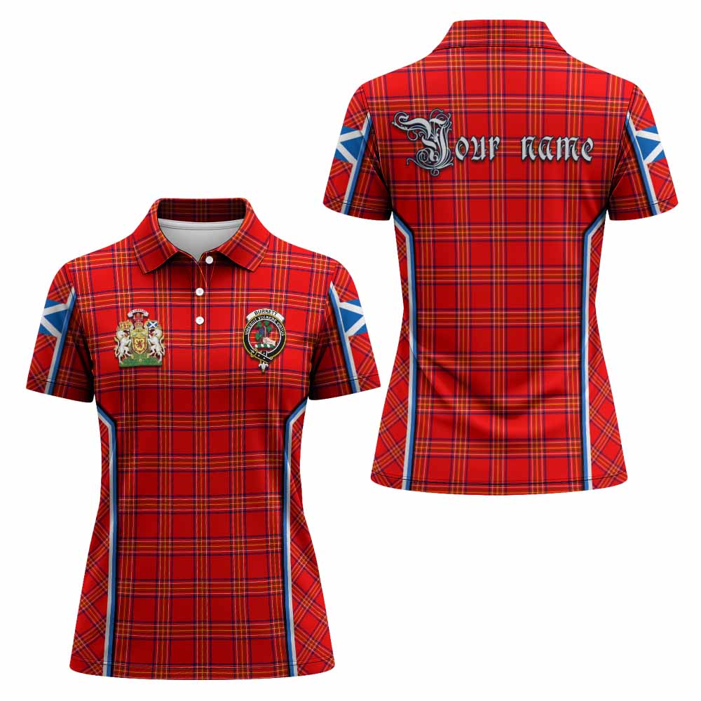 Burnett Tartan Crest Women's Polo Shirt Scotland Coat of Arm Flag Style - Tartan Vibes Clothing