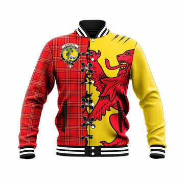 Burnett Tartan Family Crest Baseball Jacket Lion Rampant Honor