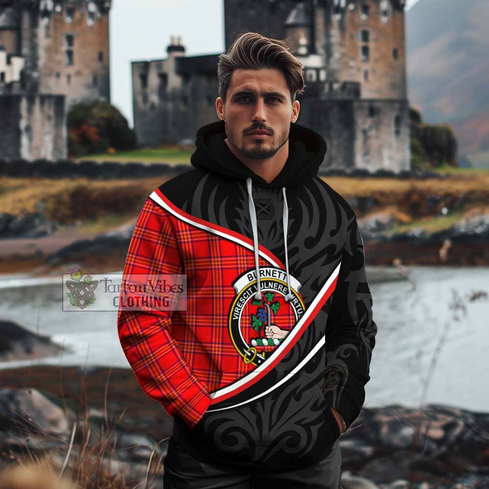 Burnett Tartan Family Crest Cotton Hoodie Celtic Scottish Thistle Floral - Tartan Vibes Clothing