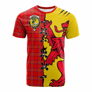 Burnett Tartan Family Crest Cotton T-shirt Lion Rampant Honor
